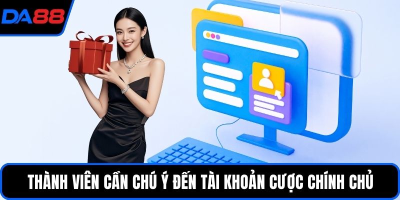 Thành viên cần chú ý đến tài khoản cược chính chủ